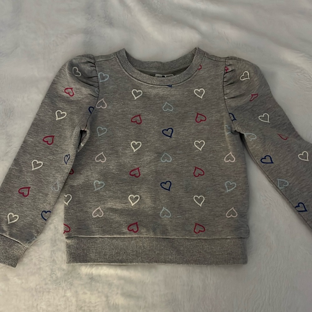 Heart Puff Sleeve Sweatshirt Janie and Jack in 4T